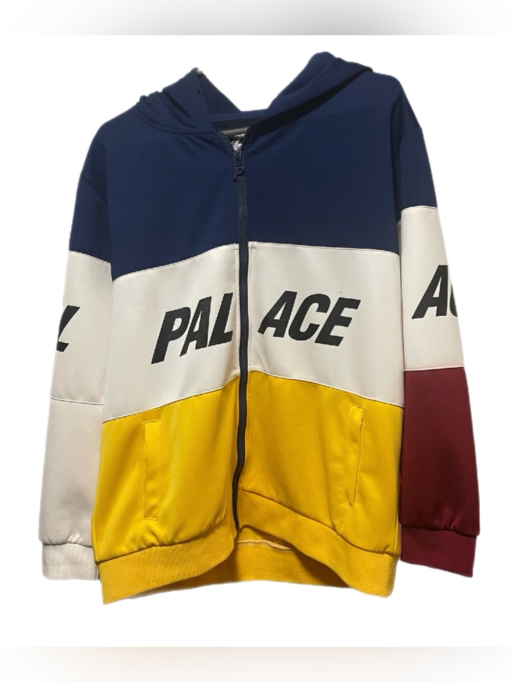 PALACE Colorblock Zip Jacket in Navy, White, Yellow & Maroon